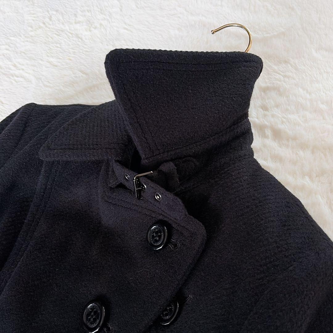 クリーニングタグ付き✨【バーバリーブルーレーベル】アンゴラウールコート 40 黒
