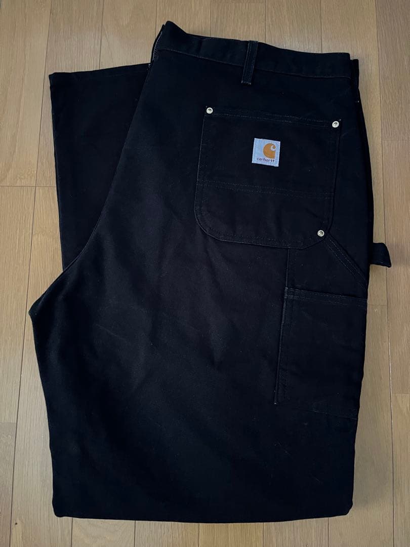 Carhartt ダック地 ダブルニー W42 L32 B01BLK