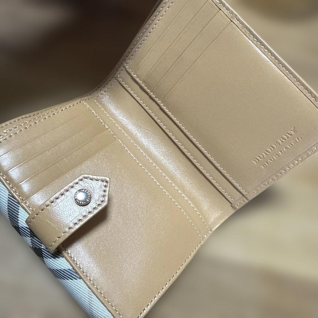 BURBERRY BLUE LABEL ミニ財布　ホワイト　ベージュ　未使用