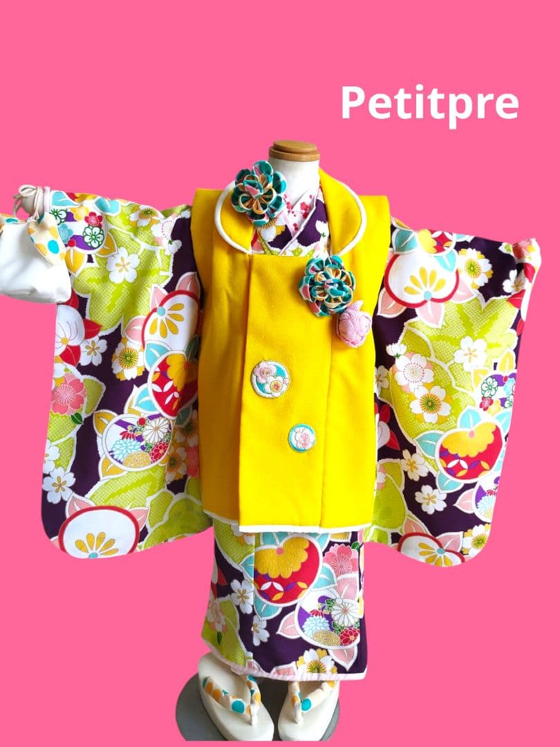 専用です☆ブランド☆ぷちぷり☆濃い紫着物、被布フルセット