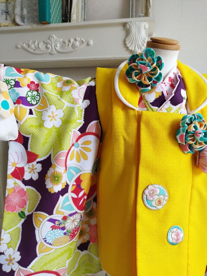 専用です☆ブランド☆ぷちぷり☆濃い紫着物、被布フルセット