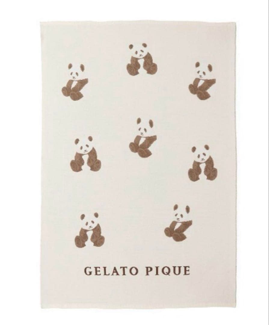 【新品】ジェラートピケ　パンダジャガードマルチカバー