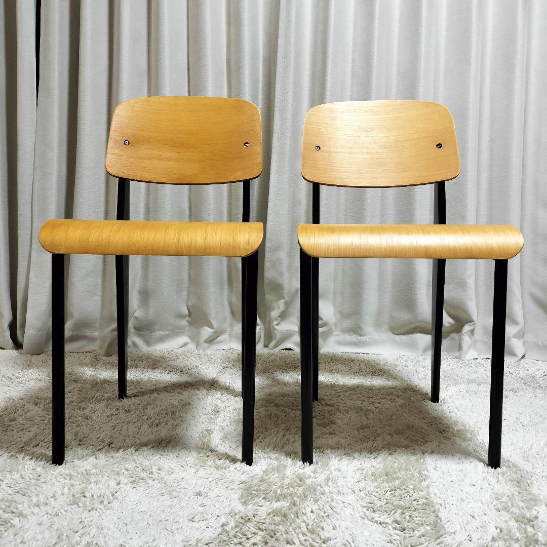 ジャン・プルーヴェ デザイン スタンダードチェア　リプロダクト　ブラック