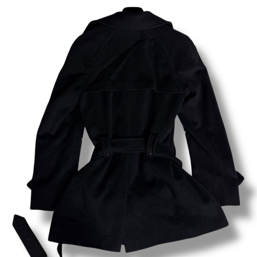 美品 バーバリーロンドン アンゴラ混 ノバチェック フレア トレンチコート