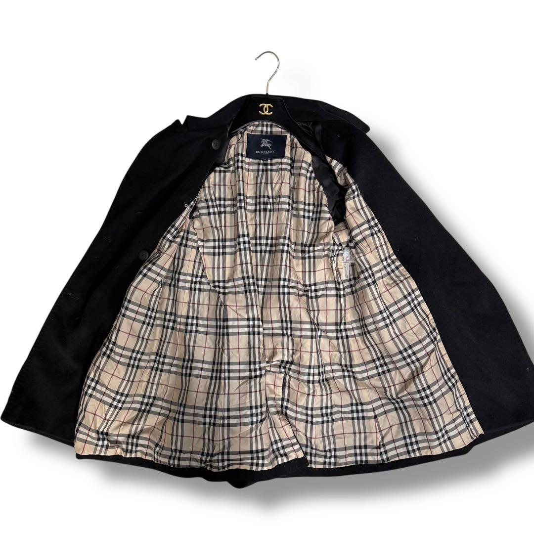 美品 バーバリーロンドン アンゴラ混 ノバチェック フレア トレンチコート