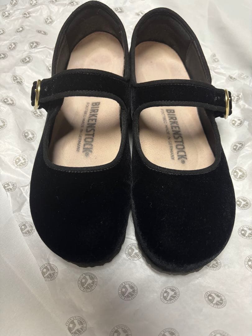 ビルケンシュトック サンタクラリタ ベルベット黒25cm(39)メリージェーン