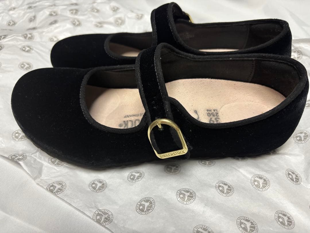 ビルケンシュトック サンタクラリタ ベルベット黒25cm(39)メリージェーン