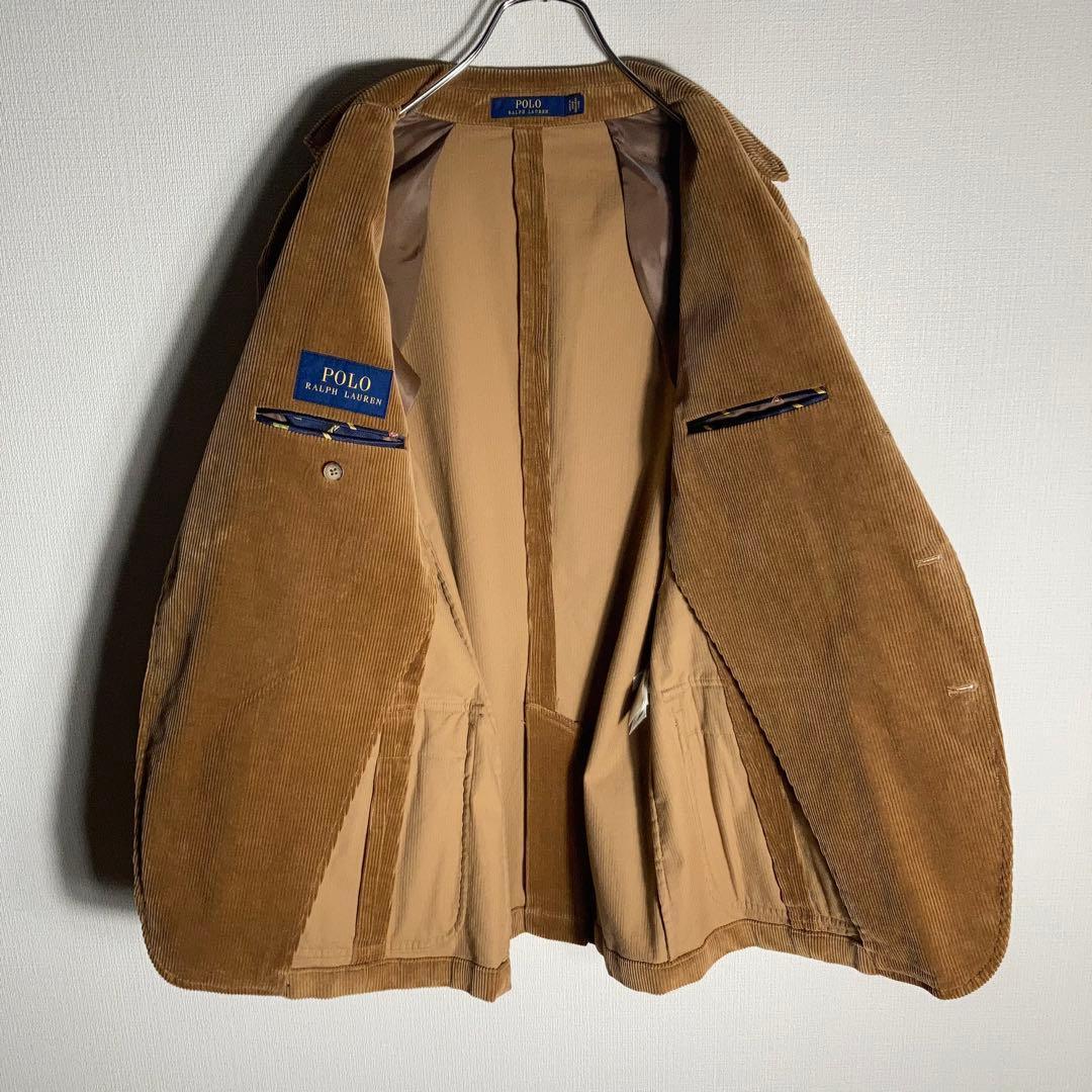 RALPH LAUREN テーラードジャケット 太畝コーデュロイ 刺繍ロゴ M.