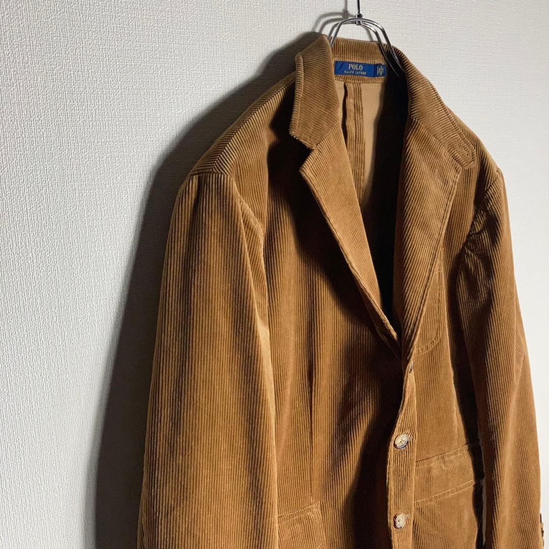 RALPH LAUREN テーラードジャケット 太畝コーデュロイ 刺繍ロゴ M.