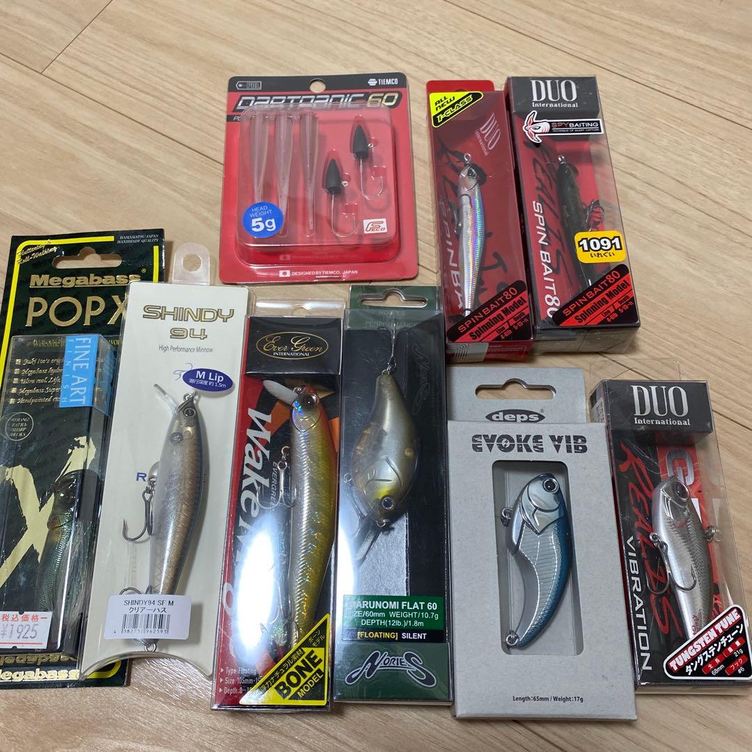 ハードルアーお得セット、マルノミフラット　スピンベイト　ポップ Xなど