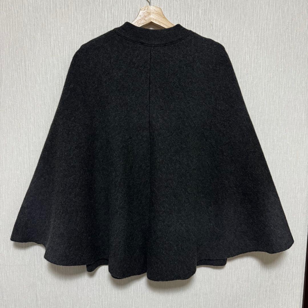 【新品タグ付き】ZARA ニットケープコート グレー Lサイズ