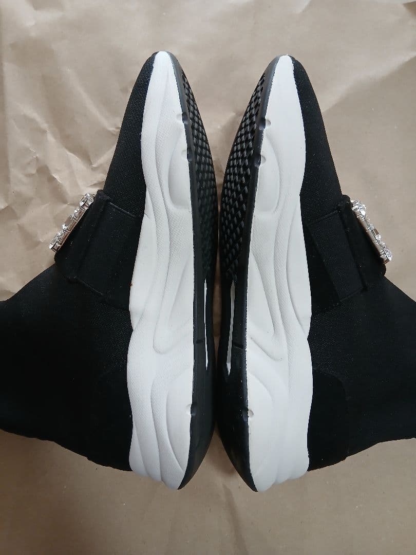 ダイアナ　ビジュー付　スニーカーブーツ　25.5　ニットソックス