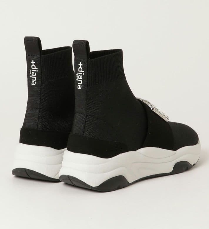 ダイアナ　ビジュー付　スニーカーブーツ　25.5　ニットソックス