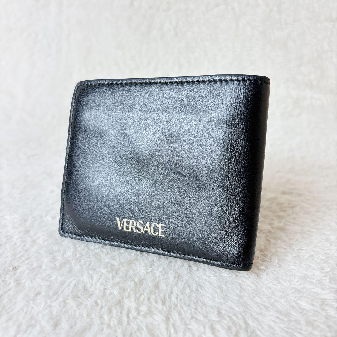 VERSACE ヴェルサーチ ビギー メデューサ 二つ折り財布 小銭入れ付き 黒