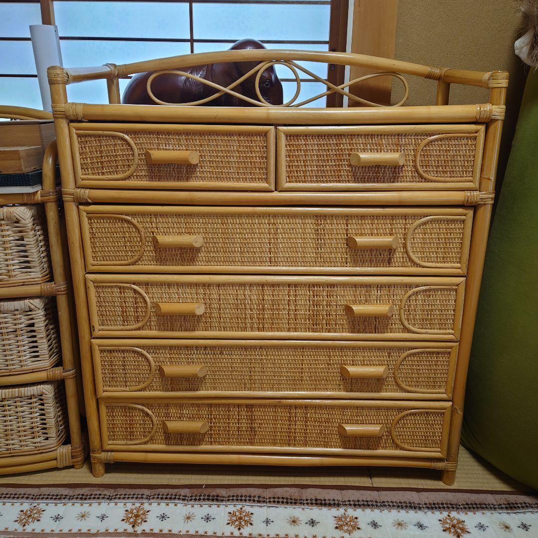 籐籠　ランドリーチェスト　ローチェスト