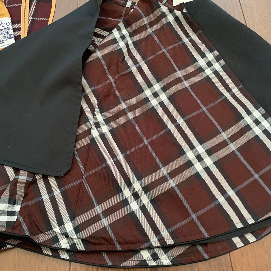 バーバリーケープ付き ライナー付ステンカラーコート　ラグラン袖　黒　Ｌ〜ＸＬ