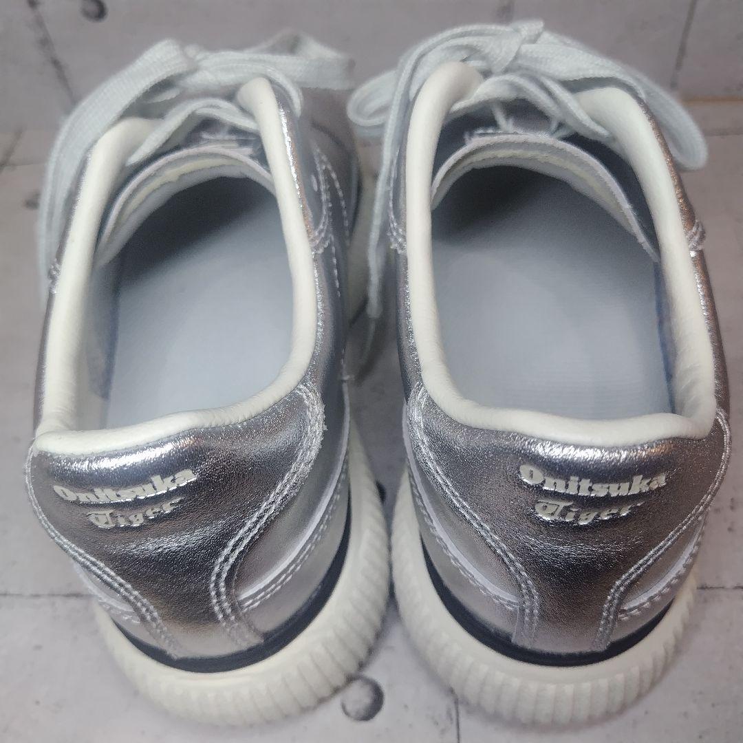 【美品】 オニツカタイガー レディース シルバー 厚底 レザー デレシティ