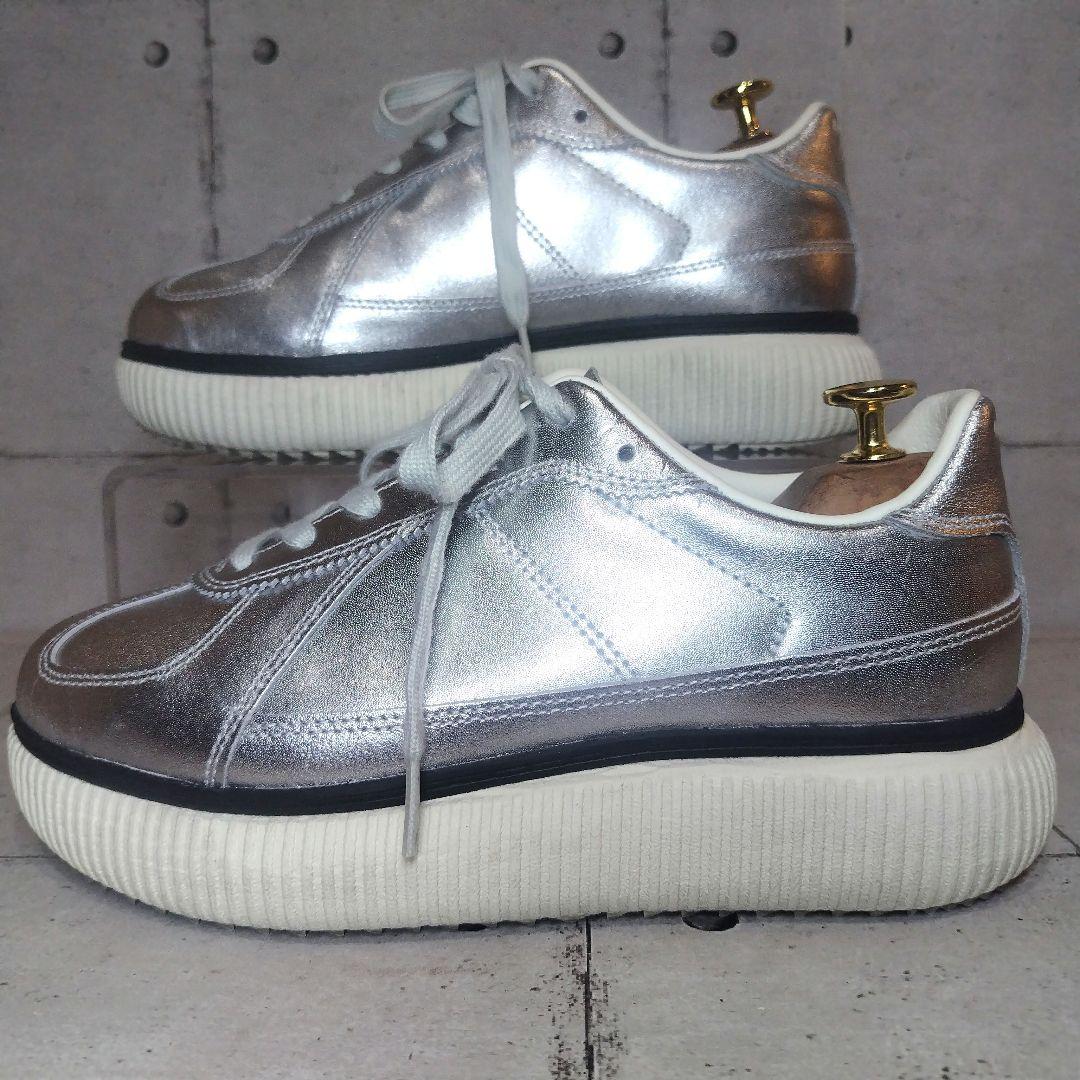 【美品】 オニツカタイガー レディース シルバー 厚底 レザー デレシティ