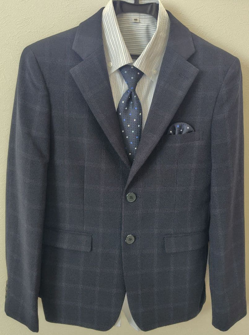 ワンダーファクトリー フォーマルスーツ・ネイビー5点セット160　入学・卒業式