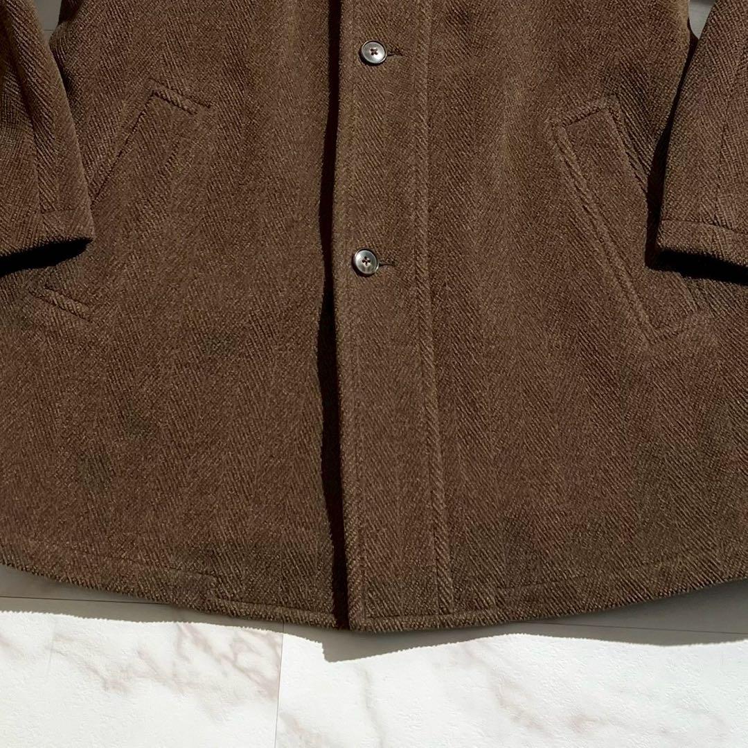 【美品✨】J.PRESS ヘリンボーン ステンカラーコート ブラウン L