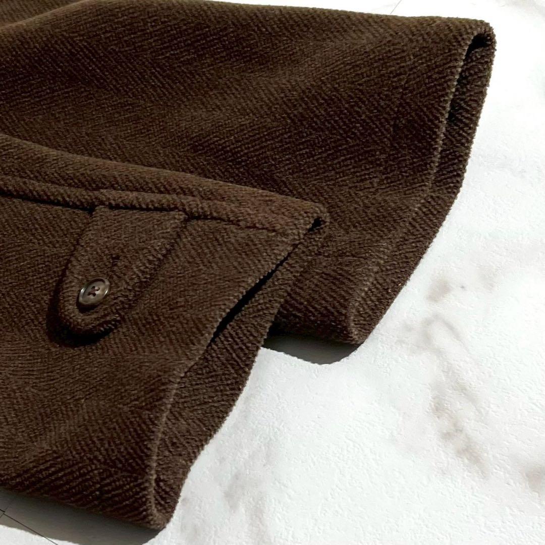 【美品✨】J.PRESS ヘリンボーン ステンカラーコート ブラウン L