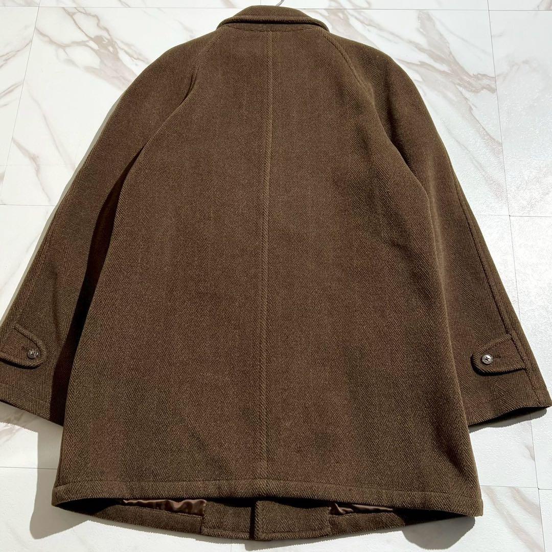 【美品✨】J.PRESS ヘリンボーン ステンカラーコート ブラウン L