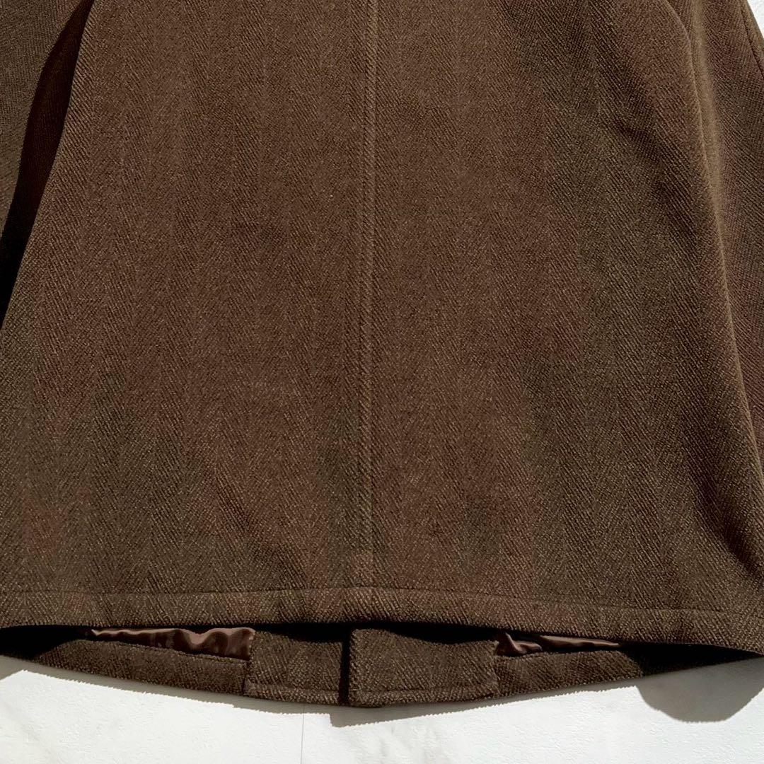 【美品✨】J.PRESS ヘリンボーン ステンカラーコート ブラウン L