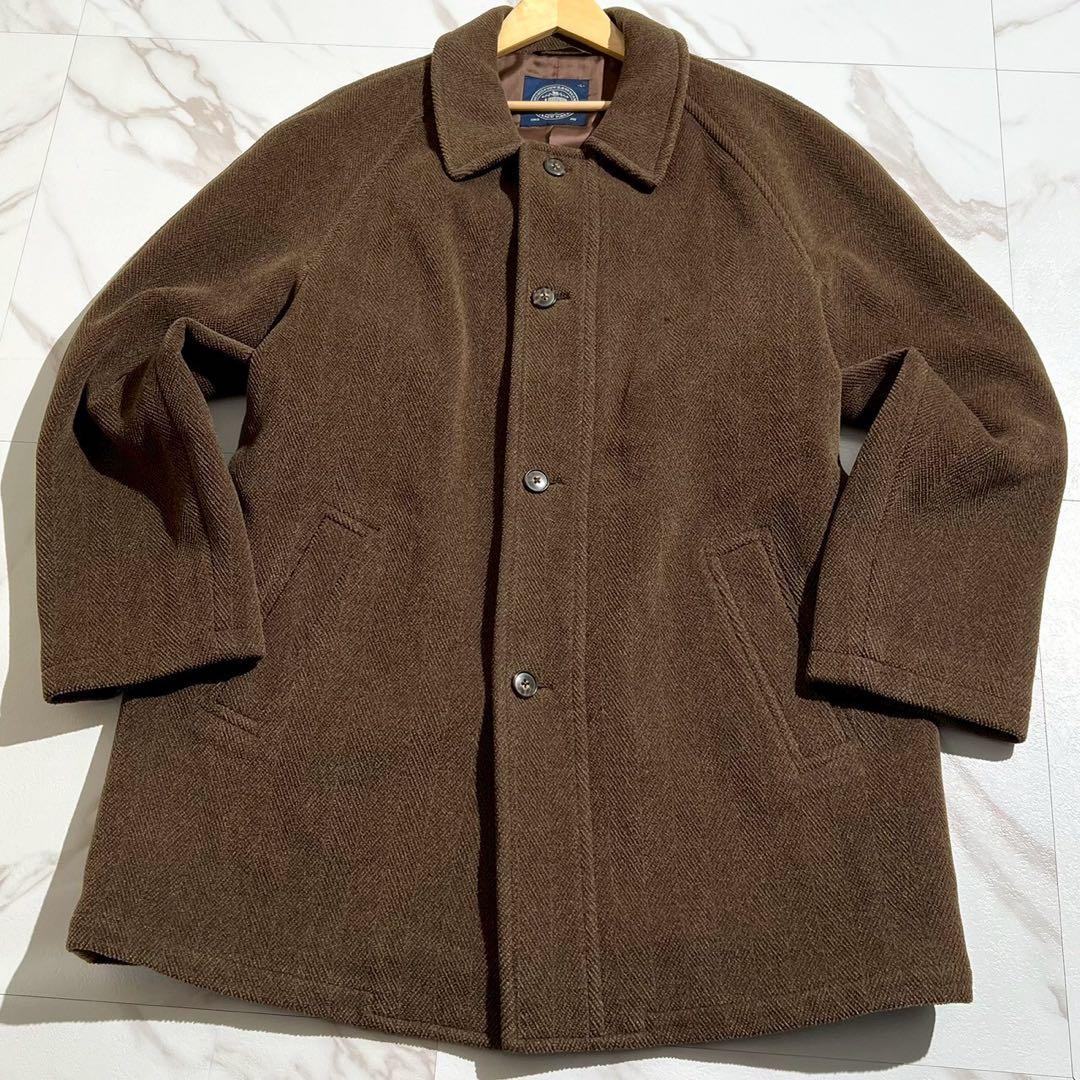 【美品✨】J.PRESS ヘリンボーン ステンカラーコート ブラウン L