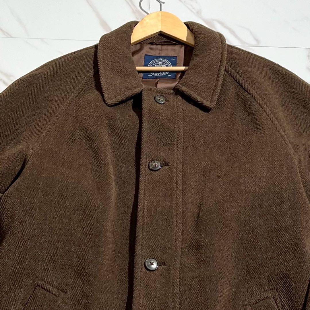【美品✨】J.PRESS ヘリンボーン ステンカラーコート ブラウン L