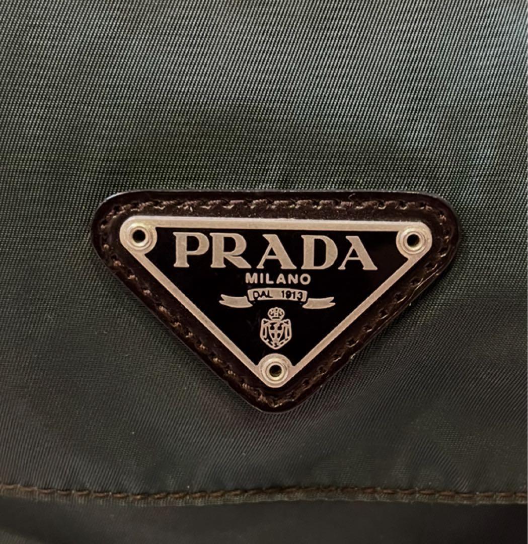 PRADA テスートナイロン メッセンジャーバッグ 三角ロゴ 深緑色