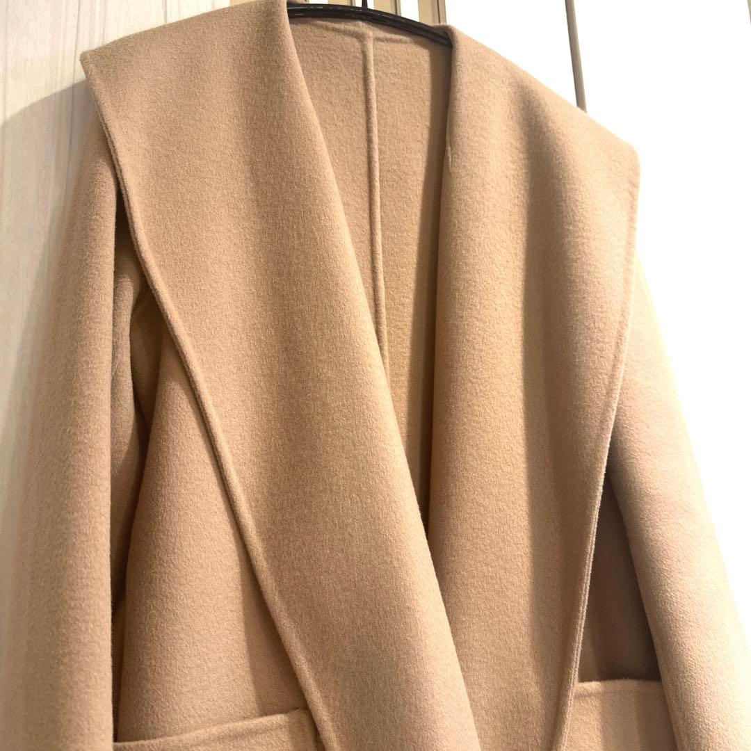 ESTNATION ウールビーバーショールカラーロングコート キャメル