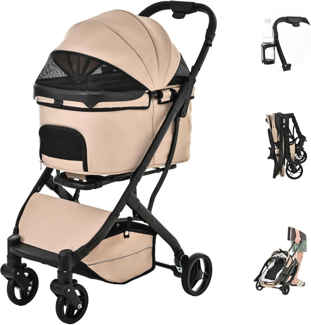 ママローズ様用 ペットカート 1秒折りたたみ可能 車輪ストッパー付