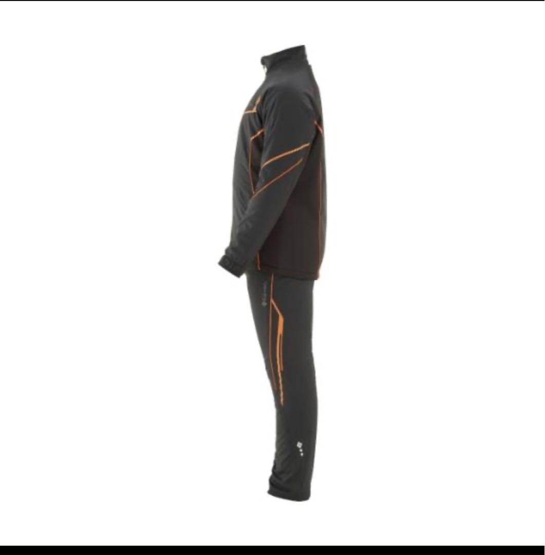 がまかつ　トレーニングウォームスーツ 上下セット ブラック/オレンジ　L