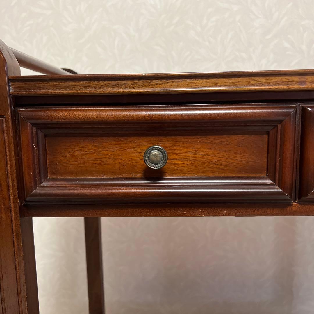 木製 アンティーク調 ワゴン キッチンワゴン　サイドワゴン キャスター レトロ