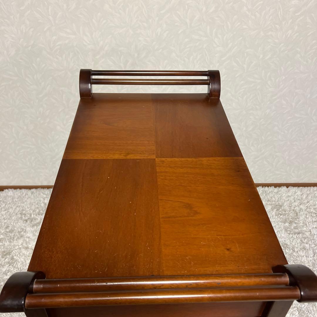 木製 アンティーク調 ワゴン キッチンワゴン　サイドワゴン キャスター レトロ