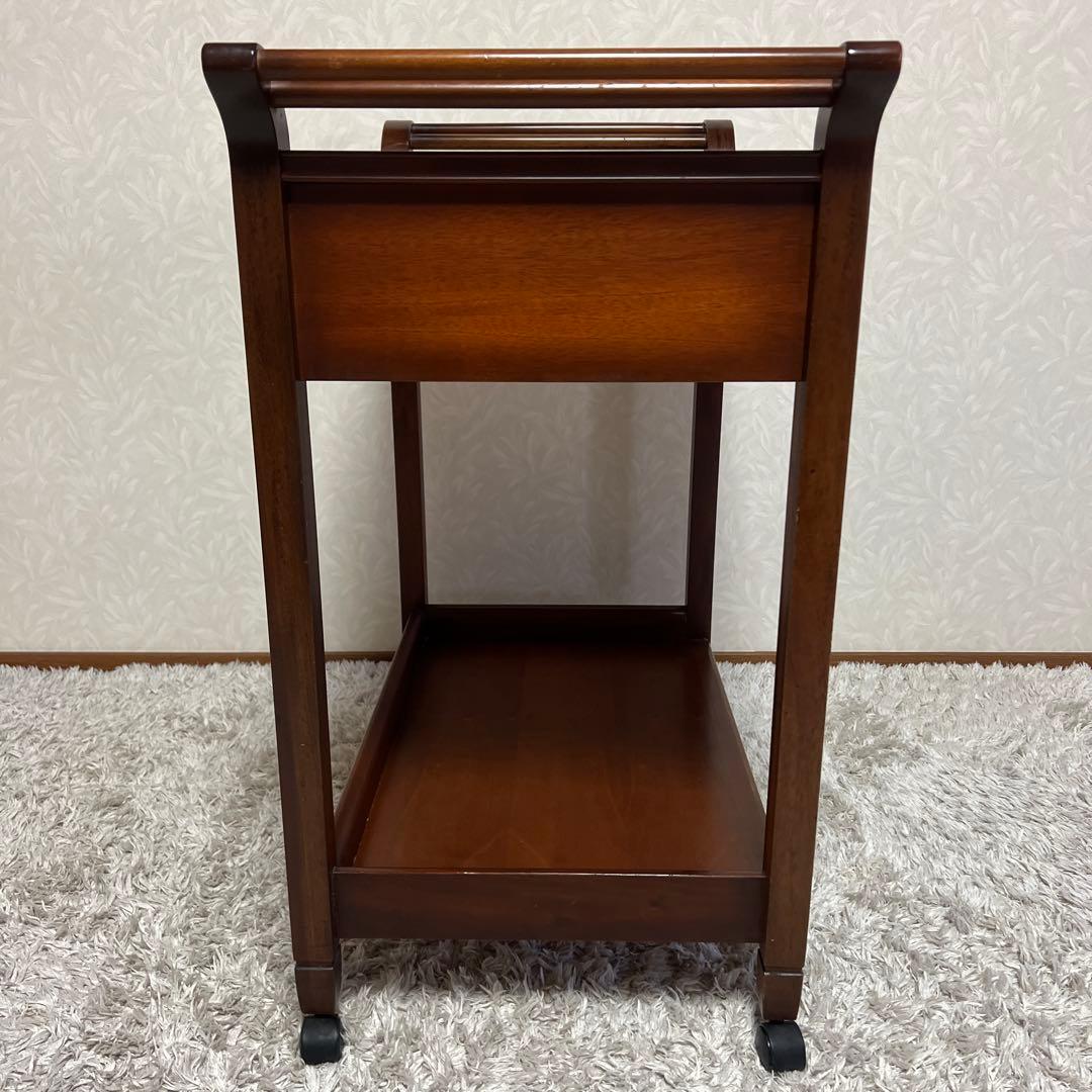 木製 アンティーク調 ワゴン キッチンワゴン　サイドワゴン キャスター レトロ