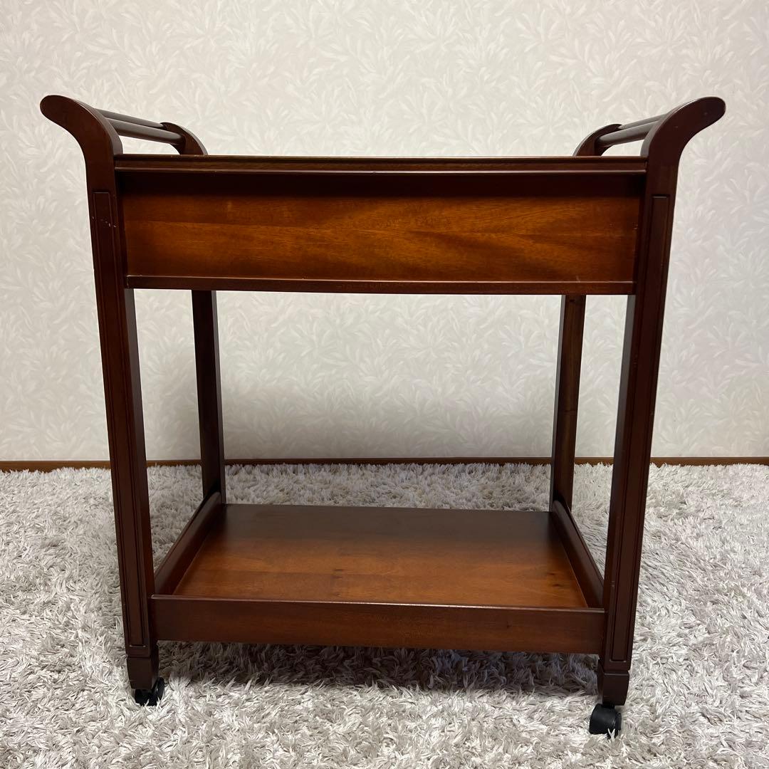 木製 アンティーク調 ワゴン キッチンワゴン　サイドワゴン キャスター レトロ