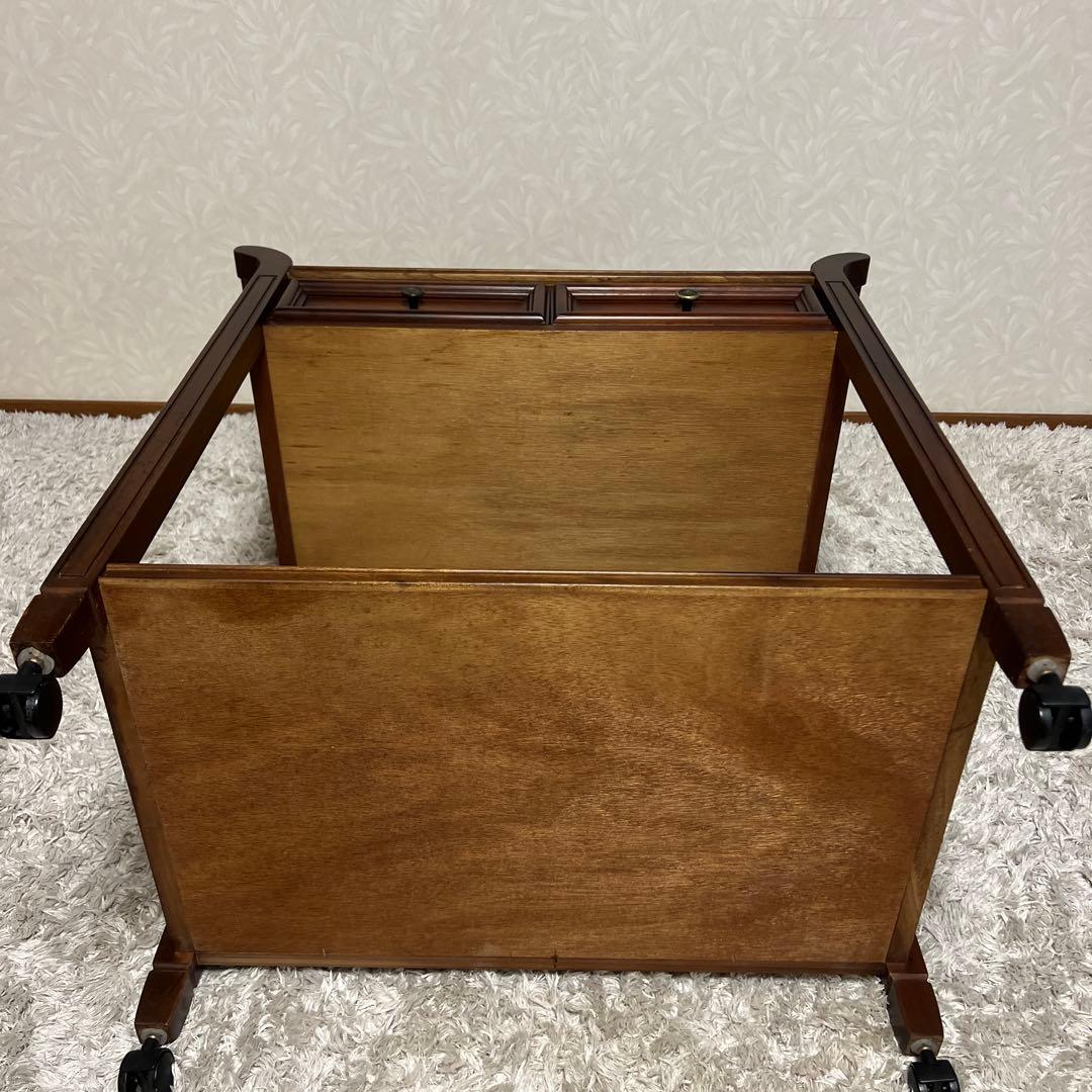 木製 アンティーク調 ワゴン キッチンワゴン　サイドワゴン キャスター レトロ