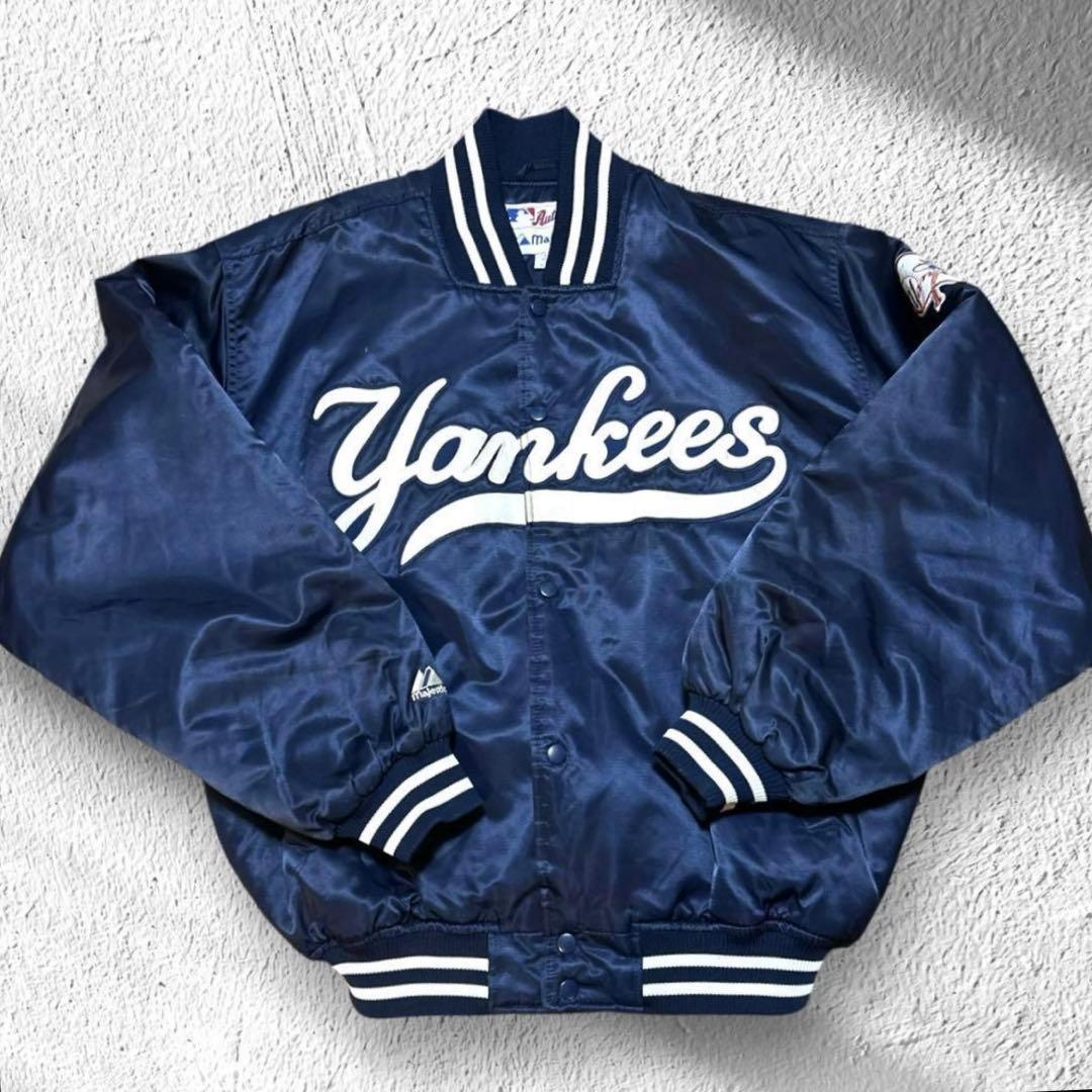 【Majestic】 90s NY ヤンキース スタジャン ワッペン 刺繍