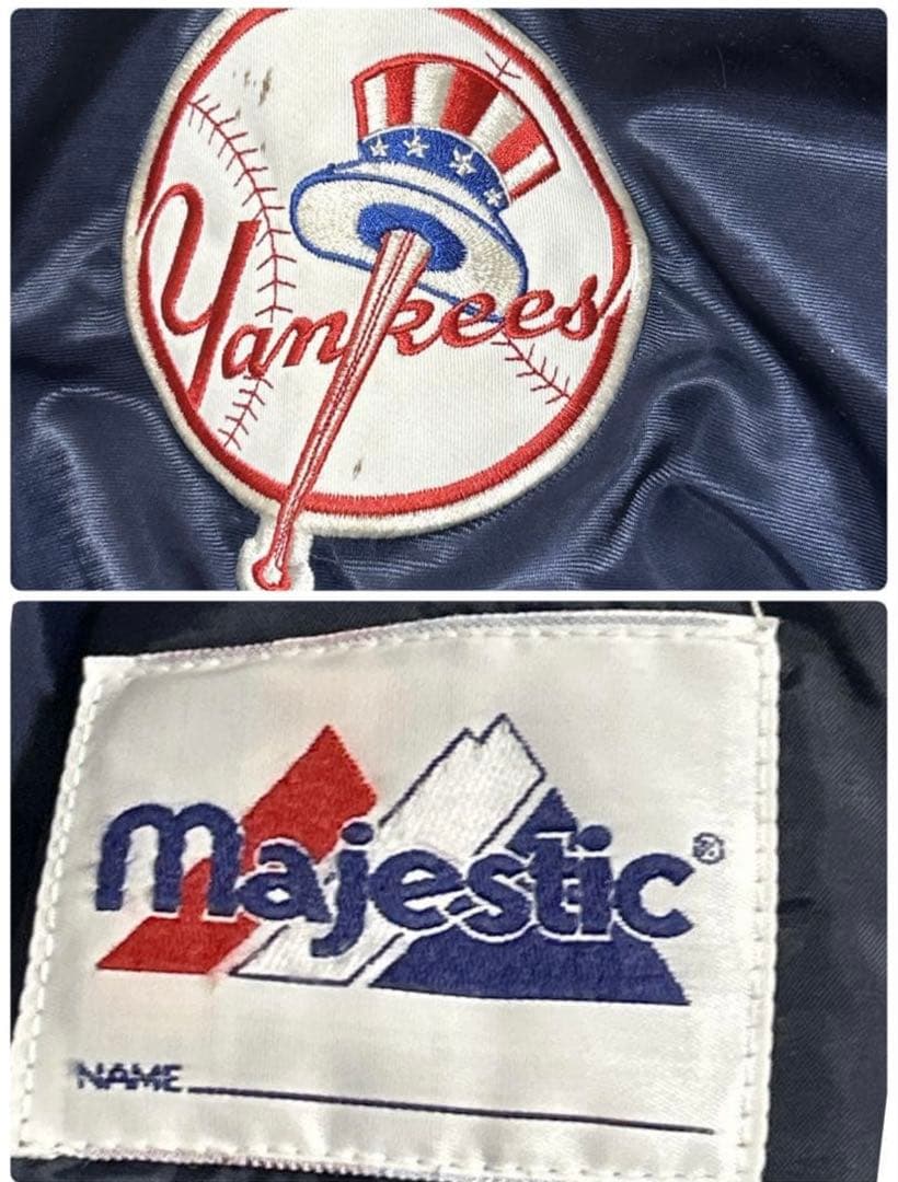 【Majestic】 90s NY ヤンキース スタジャン ワッペン 刺繍