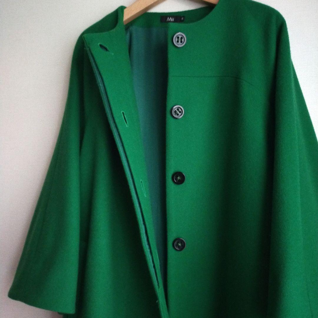 Mfil フレアAラインコート ミカコナカムラ グリーン