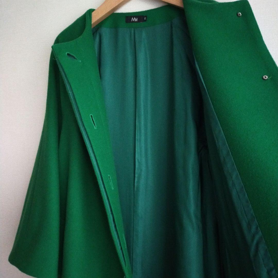 Mfil フレアAラインコート ミカコナカムラ グリーン