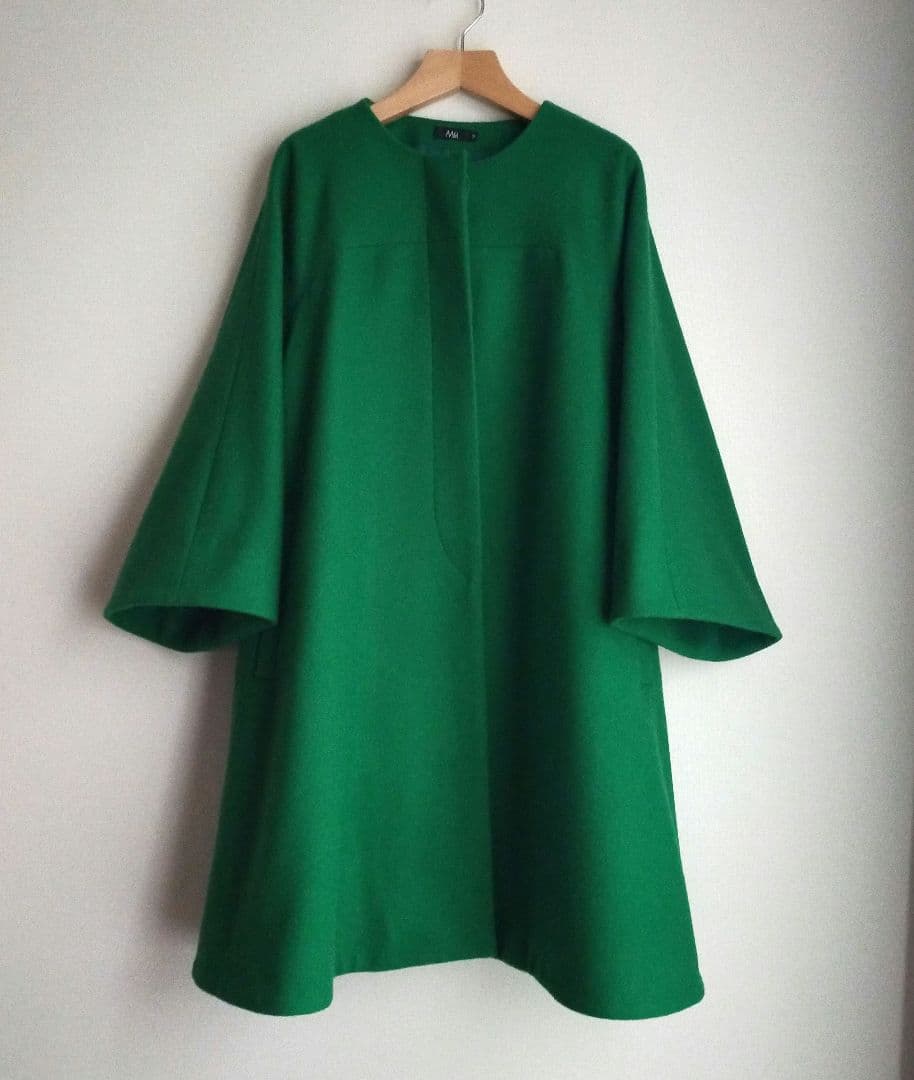 Mfil フレアAラインコート ミカコナカムラ グリーン