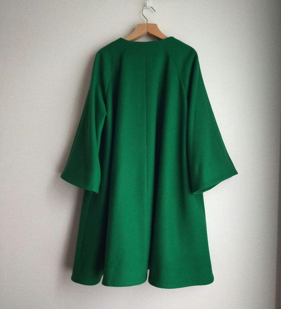 Mfil フレアAラインコート ミカコナカムラ グリーン