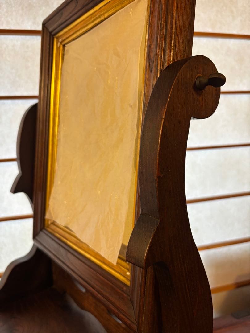 骨董品 明治、大正指物師による特別注文の芸者鏡台。