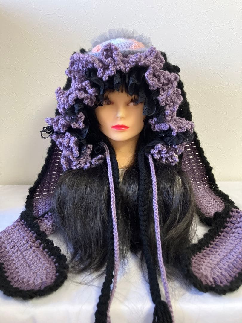 ネコ耳ニット帽　うさ耳ニット帽　ボンネット帽子　Witch wizard ☺︎