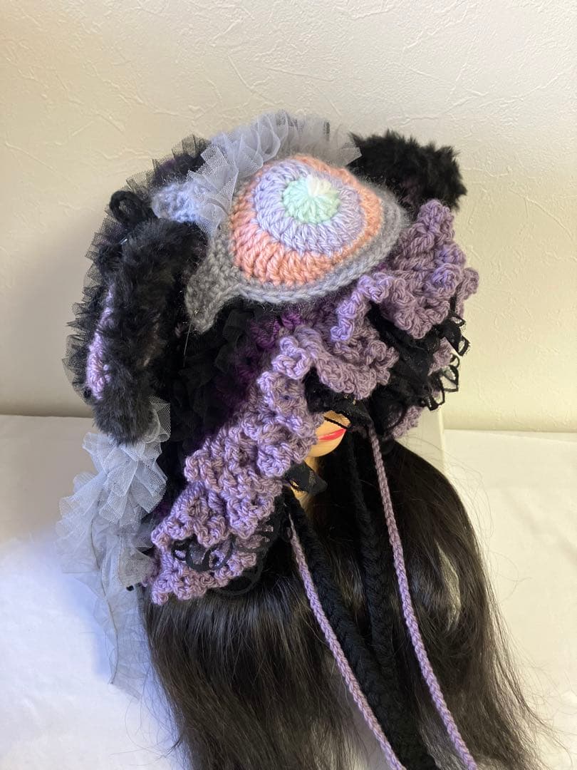 ネコ耳ニット帽　うさ耳ニット帽　ボンネット帽子　Witch wizard ☺︎