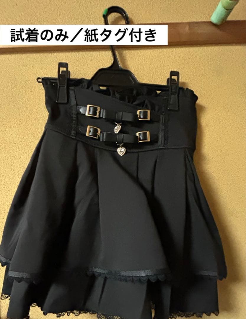 LIZLISA リズリサ スカパン 2連リボンベルトスカパン ブラック 黒