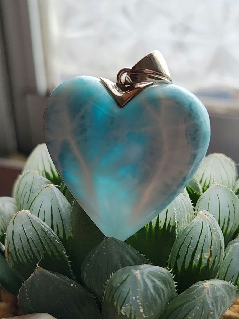 年末年始セール ラリマー ハート ネックレス