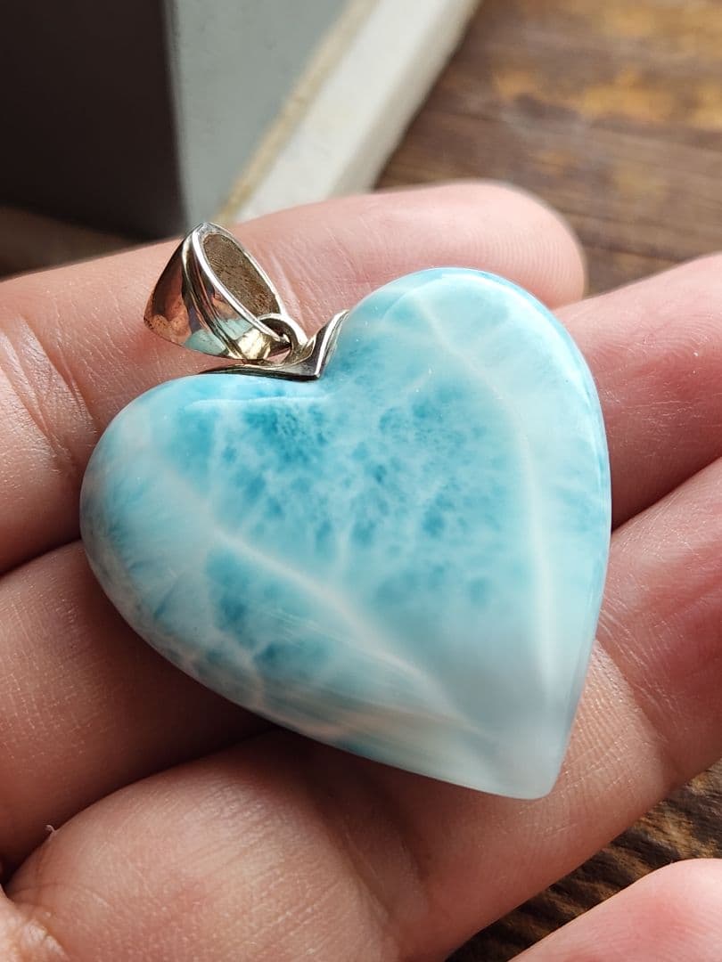 年末年始セール ラリマー ハート ネックレス